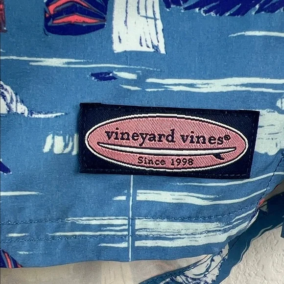 Vineyard Vines Men's Blue Nautical Swim Shorts Size Large - Picture 4 of 8